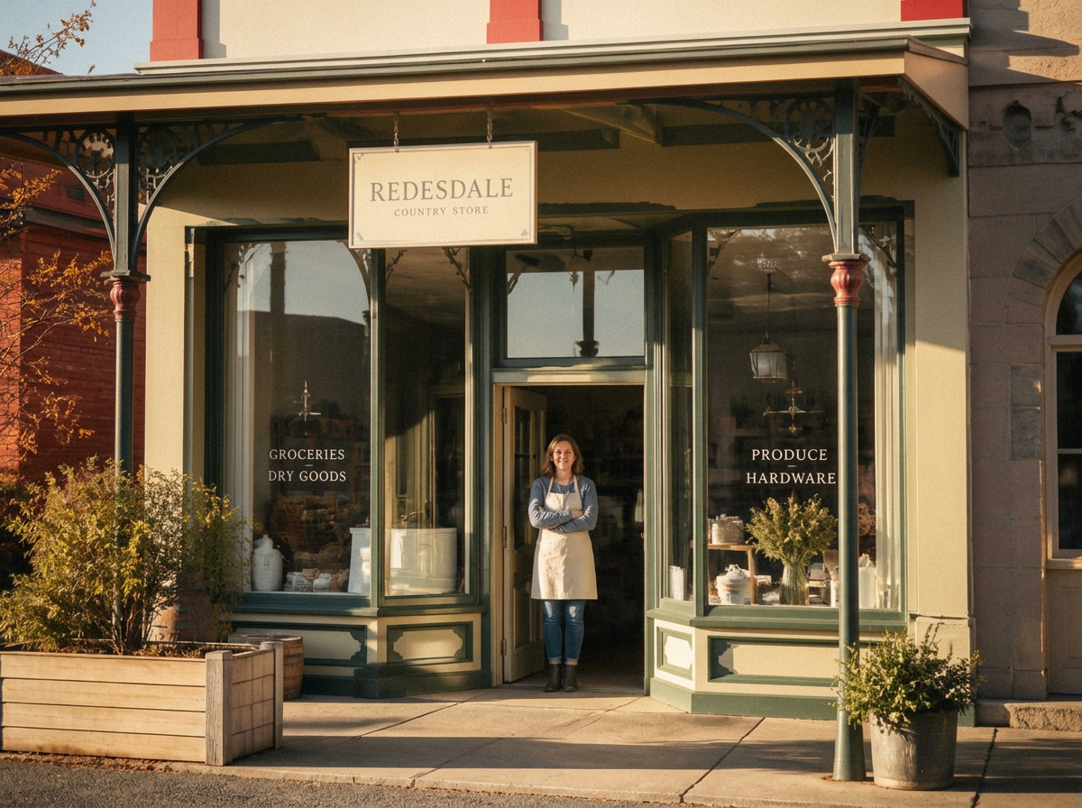 Country town small business shopfront on a regional main street