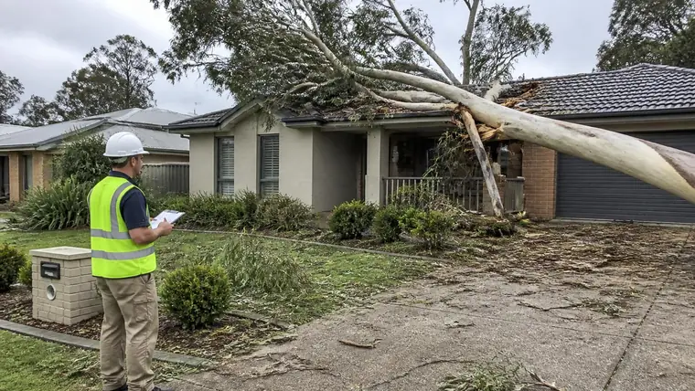 Broker working through a claim with a client